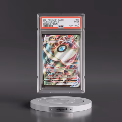 2021 Pokémon Sword & Shield Chilling Reign #008 Celebi Vmax - Full Art (PSA 9 MINT)