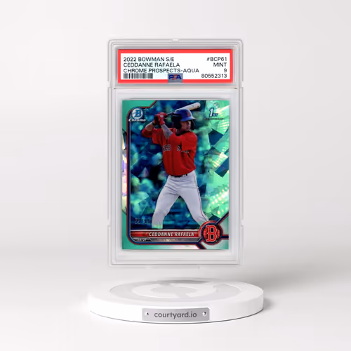 2022 Bowman Sapphire Edition Chrome Prospects #BCP61 Ceddanne Rafaela - Aqua (PSA 9 MINT)