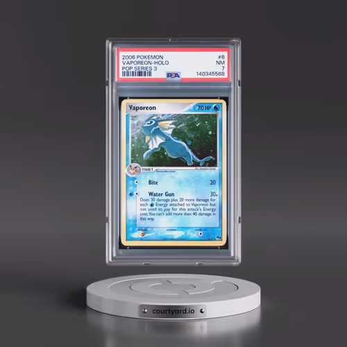 2006 Pokémon Pop Series 3 #6 Vaporeon - Holo (PSA 7 NM)