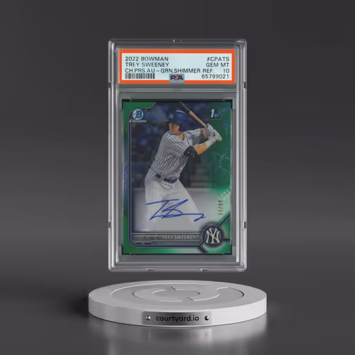 2022 Bowman Chrome Prospect Autographs #CPATS Trey Sweeney - Green Shimmer Refractor (PSA 10 GEM MIN