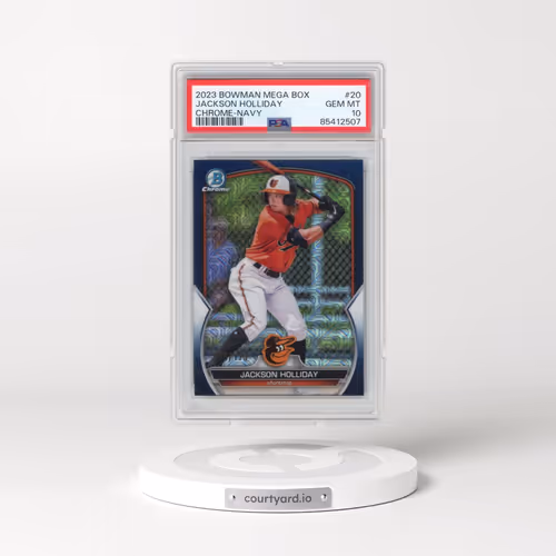 2023 Bowman Mega Box Chrome #20 Jackson Holliday - Navy Refractor (PSA 10 GEM MINT)