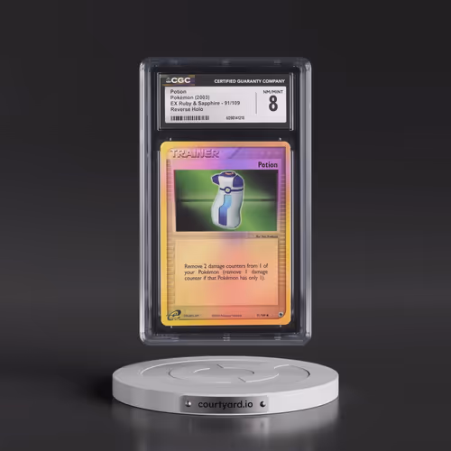 2003 EX Ruby & Sapphire (2003 Copyright, w/ "e" Symbol) #91/109 Potion - Reverse Holo (CGC 8 NM-MT)