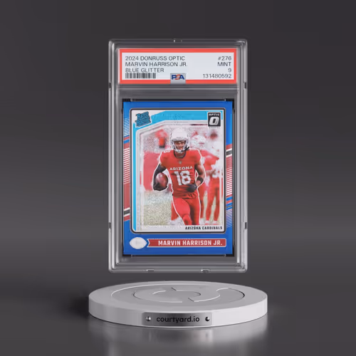 2024 Panini Donruss Optic #276 Marvin Harrison Jr. - Blue Glitter (PSA 9 MINT)