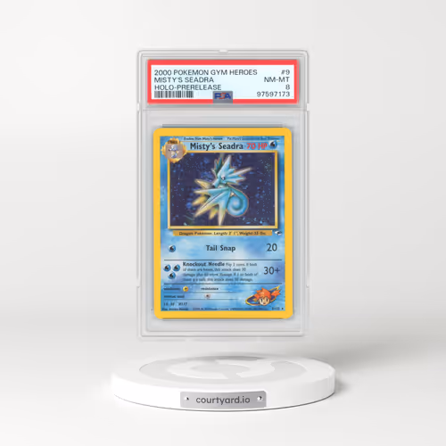 2000 Pokémon Gym Heroes #9 Misty's Seadra - Holo-Prerelease (PSA 8 NM-MT)