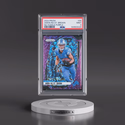 2024 Panini Prizm #95 Amon-RA St. Brown - No Huddle Purple (PSA 9 MINT)