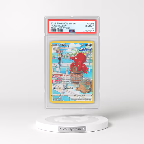 2022 Pokémon Sword & Shield Brilliant Stars #TG03 Octillery - Full Art (PSA 10 GEM MINT)