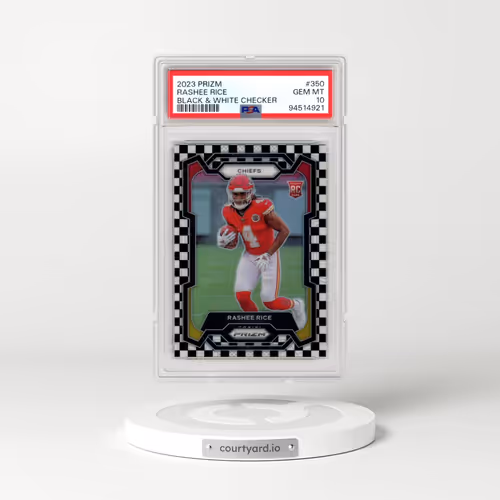 2023 Panini Prizm #350 Rashee Rice - Black & White Checker (PSA 10 GEM MINT)