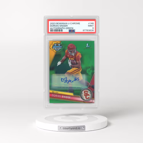 2023 Bowman University Chrome #146 Dorian Singer - Autograph-Green (PSA 9 MINT)