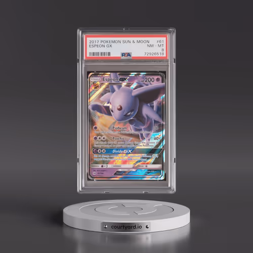 2017 Pokémon Sun & Moon #61 Espeon GX - Holo (PSA 8 NM-MT)