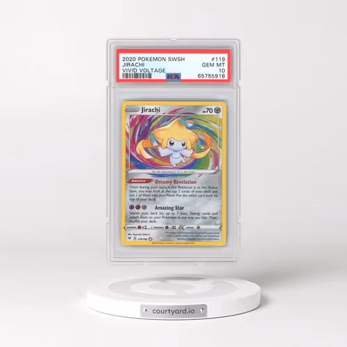 2020 Pokémon Sword & Shield Vivid Voltage #119 Jirachi (PSA 10 GEM MINT)