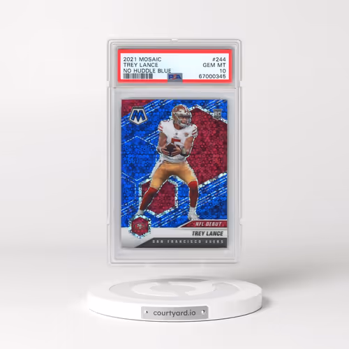 2021 Panini Mosaic #244 Trey Lance - No Huddle Blue (PSA 10 GEM MINT)