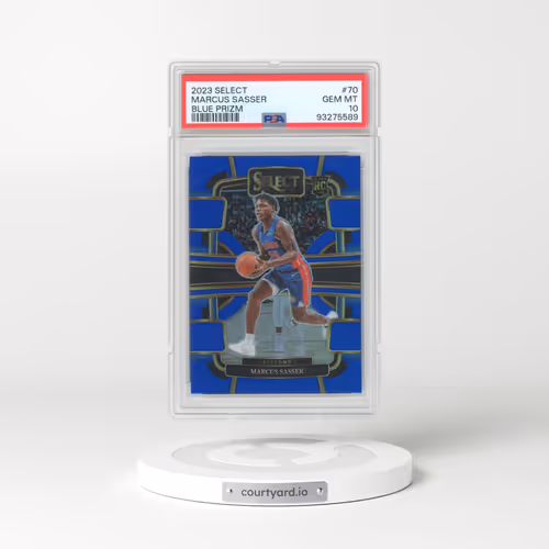 2023 Panini Select #70 Marcus Sasser - Blue Prizm (PSA 10 GEM MINT)