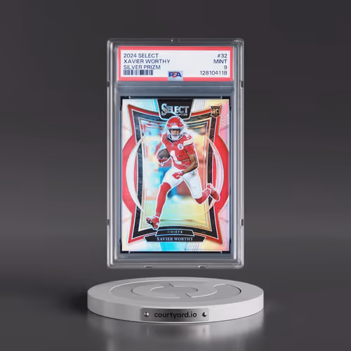 2024 Panini Select #32 Xavier Worthy - Silver Prizm (PSA 9 MINT)
