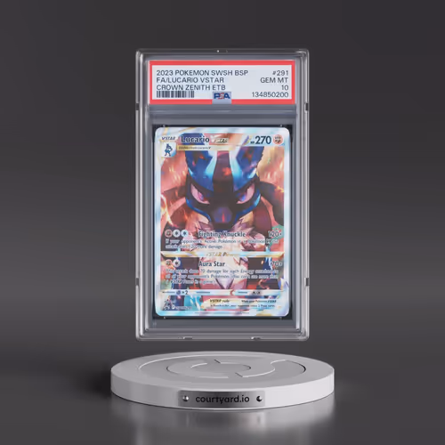 2023 Pokémon Swsh Black Star Promo #291 Lucario Vstar - Full Art Crown Zenith Elite Trainer Box (PSA