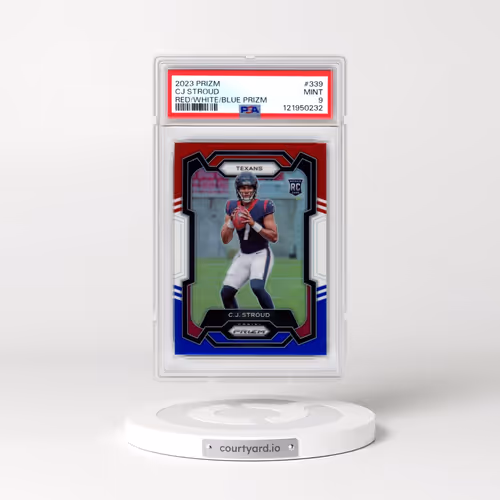 2023 Panini Prizm #339 CJ Stroud - Red/White/Blue Prizm (PSA 9 MINT)