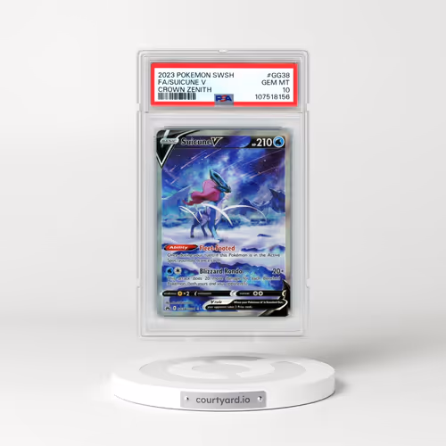 2023 Pokémon Sword and Shield Crown Zenith #GG38 Suicune V - Holo Full Art (PSA 10 GEM MINT)