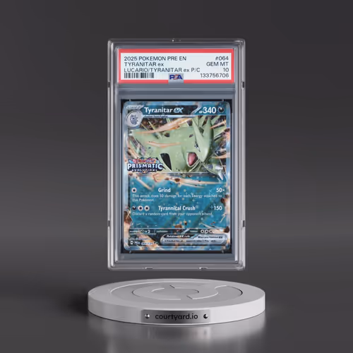 2025 Pokémon Pre EN-Prismatic Evolutions #064 Tyranitar EX - Holo Lucario EX & Tyranitar EX Premium