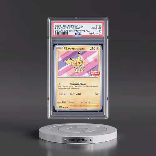 2024 Pokémon SV-P Promo #190 Pikachu in Batik Shirt - Pikachu's Indonesia Journey Campaign (PSA 10 G
