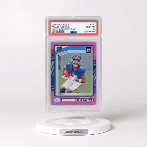 2024 Panini Donruss #383 Malik Nabers - Optic Preview-Pink (PSA 10 GEM MINT)