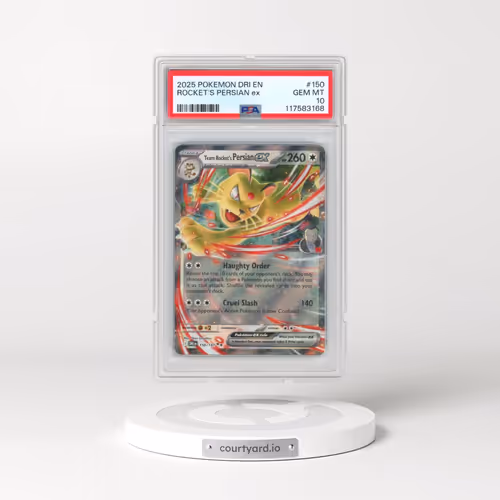 2025 Pokémon Dri EN-Destined Rivals #150 Team Rocket's Persian EX - Holo (PSA 10 GEM MINT)