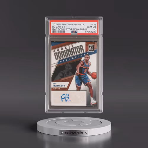 2019 Panini Donruss Optic Rookie Dominator Signatures #RJB RJ Barrett (PSA 10 GEM MINT)