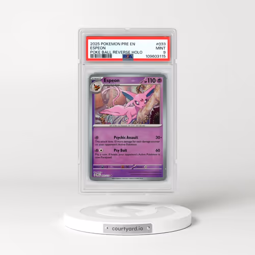2025 Pokémon Pre EN-Prismatic Evolutions #033 Espeon - Reverse Holo Poke Ball (PSA 9 MINT)