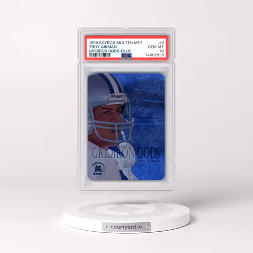 1999 Skybox Molten Metal Gridiron Gods #6 Troy Aikman - Gridiron Gods-Blue (PSA 10 GEM MINT)