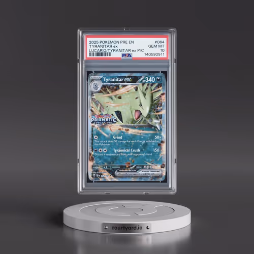 2025 Pokémon Pre EN-Prismatic Evolutions #064 Tyranitar EX - Holo Lucario EX & Tyranitar EX Premium