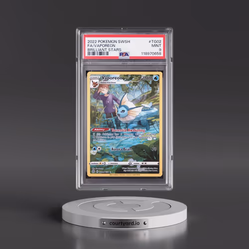 2022 Pokémon Sword & Shield Brilliant Stars #TG02 Vaporeon - Full Art (PSA 9 MINT)