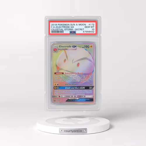 2018 Pokémon Sun & Moon Celestial Storm #172 Electrode GX - Holo Full Art Secret (PSA 10 GEM MINT)