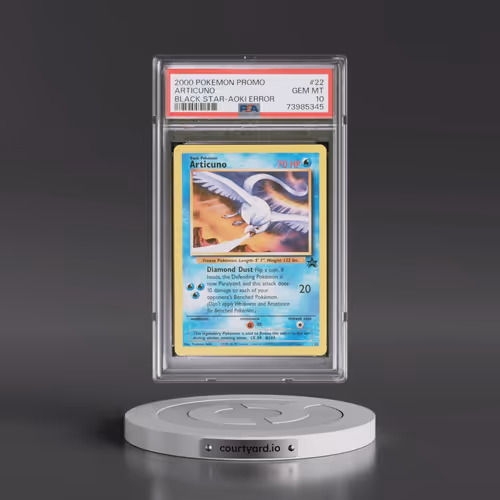 2000 Pokémon Promo Black Star #22 Articuno - Toshinao Aoki Error (PSA 10 GEM MINT)