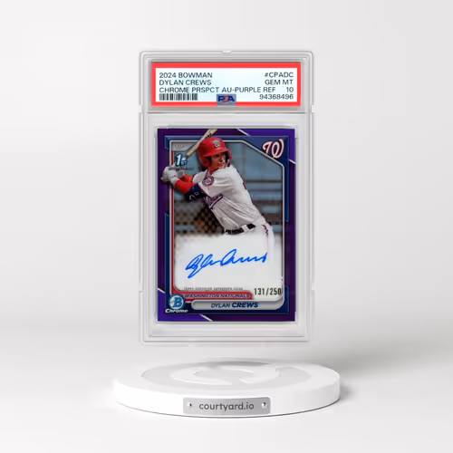 2024 Bowman Chrome Prospect Autographs #CPADC Dylan Crews - Purple Refractor (PSA 10 GEM MINT)
