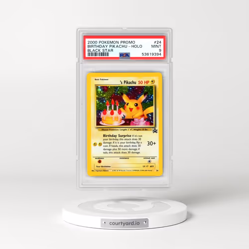 2000 Pokémon Promo Black Star #24 Birthday Pikachu - Holo (PSA 9 MINT)