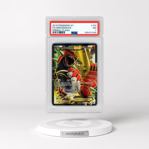 2015 Pokémon XY Primal Clash #150 Groudon EX - Holo Full Art (PSA 7 NM)