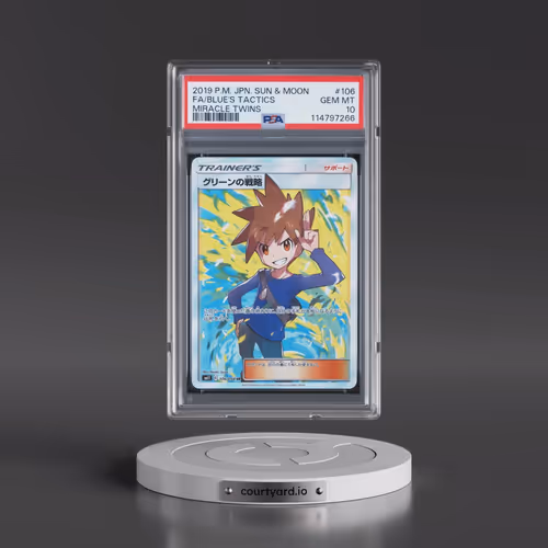 2019 Pokémon Sun & Moon Miracle Twins #106 Blue's Tactics - Full Art (PSA 10 GEM MINT)