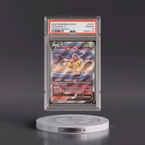 2023 Pokémon Sword and Shield Crown Zenith #GG41 Raikou V - Holo Full Art (PSA 10 GEM MINT)