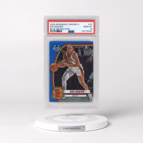 2024 Bowman Chrome University #47 Kiki Iriafen - Blue Refractor (PSA 10 GEM MINT)