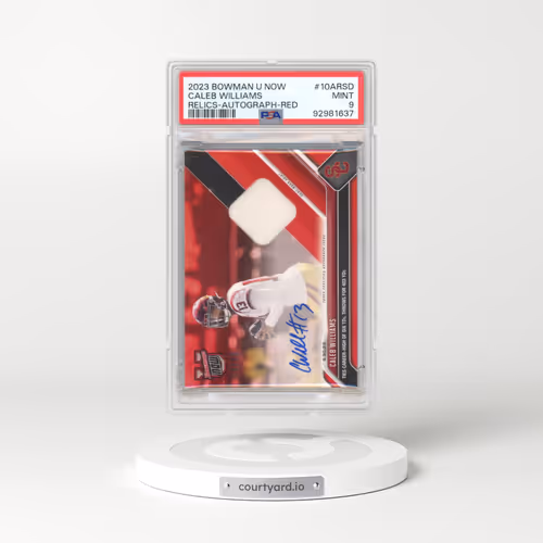 2023 Bowman U Now Relics #10ARSD Caleb Williams - Autograph-Red (PSA 9 MINT)