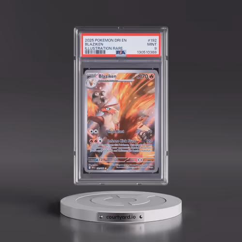 2025 Pokémon Dri EN-Destined Rivals #192 Blaziken - Illustration Rare (PSA 9 MINT)
