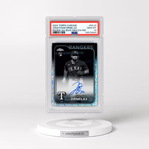 2024 Topps Chrome Rookie Autographs #RAJO Jonathan Ornelas - Black & White Mini Diamond Refractor (PSA 10 GEM MINT)