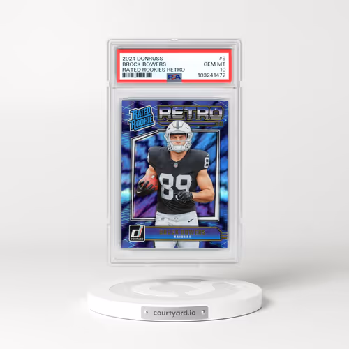 2024 Panini Donruss Rated Rookies Retro #9 Brock Bowers (PSA 10 GEM MINT)