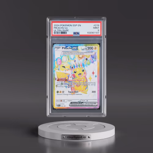 2024 Pokémon Ssp EN-Surging Sparks #219 Pikachu EX - Holo Ultra Rare (PSA 9 MINT)