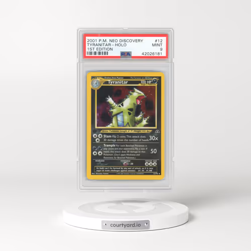 2001 Pokémon Neo Discovery #12 Tyranitar - 1st Edition Holo (PSA 9 MINT)