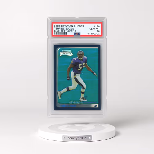 2003 Bowman Chrome #128 Terrell Suggs - Blue Refractor (PSA 10 GEM MINT)