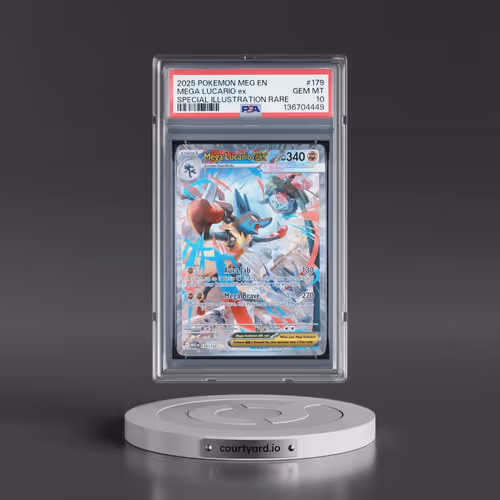 2025 Pokémon Meg EN-Mega Evolution #179 Mega Lucario EX - Holo Special Illustration Rare (PSA 10 GEM