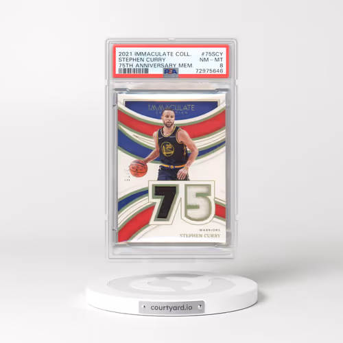 2021 Panini Immaculate Collection 75th Anniversary Memorabilia #75SCY Stephen Curry (PSA 8 NM-MT)