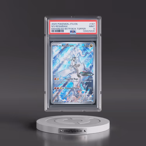 2025 Pokémon Jtg EN-Journey Together #167 N's Reshiram - Enhanced Booster Box Topper (PSA 9 MINT)