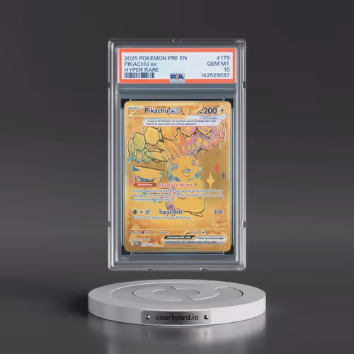 2025 Pokémon Pre EN-Prismatic Evolutions #179 Pikachu EX - Holo Hyper Rare (PSA 10 GEM MINT)