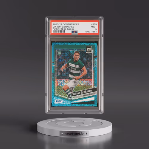 2023-24 Panini Donruss FIFA #159 Viktor Gyokeres - Optic-Teal Mojo (PSA 9 MINT)