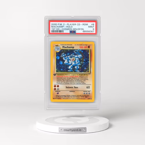 2000 Pokémon 2-Player CD-Rom Starter Set #8 Machamp - 1st Edition Cosmos Holofoil (PSA 9 MINT)